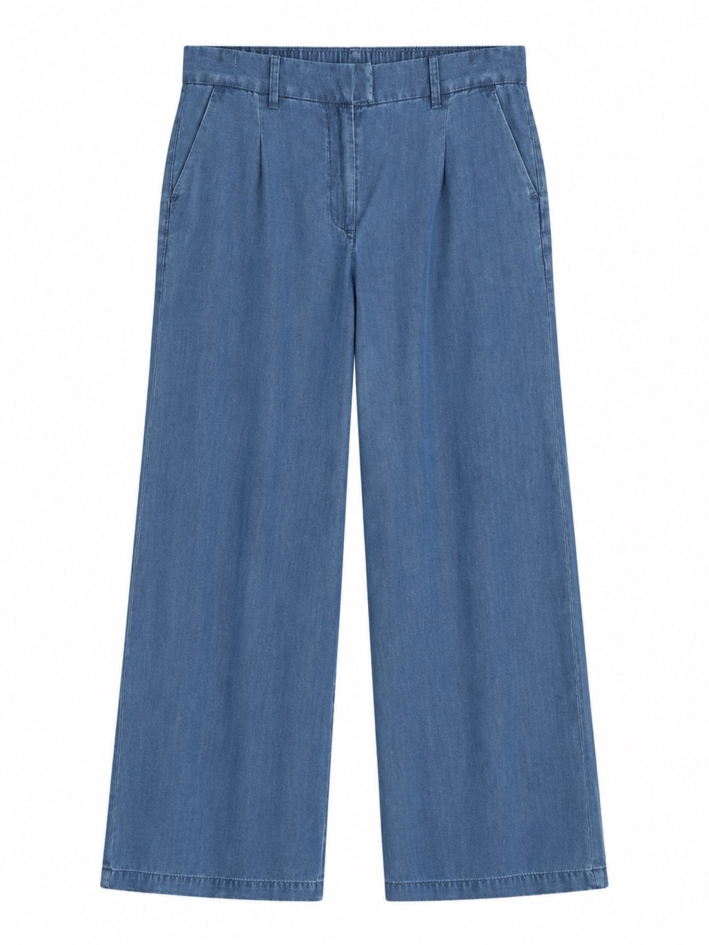 American Eagle Lyocell Pleated Wide Leg Pants Blue 4 Long
